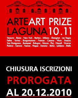 Premio Arte Laguna. Tempo fino al  al 20 dicembre per le iscrizioni online