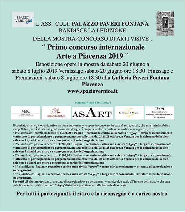 Primo concorso internazionale  | Arte a Piacenza 2019