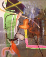 Albert Oehlen, Idioten am Fenster 2001 Oil on canvas 150 x 120 cm