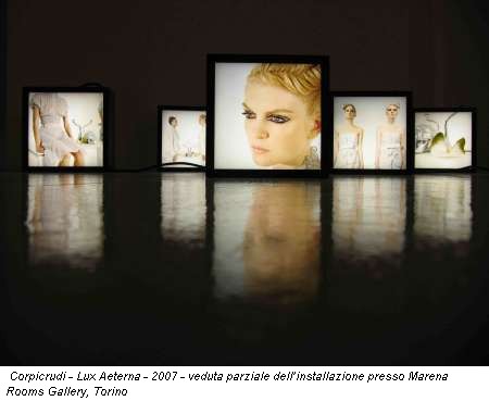 Corpicrudi - Lux Aeterna - 2007 - veduta parziale dell'installazione presso Marena Rooms Gallery, Torino