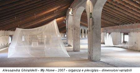 Alessandra Ghiraldelli - My Home - 2007 - organza e plexiglas - dimensioni variabili