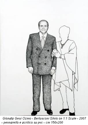Gionata Gesi Ozmo - Berlusconi Silvio on 1:1 Scale - 2007 - pennarello e acrilico su pvc - cm 150x200
