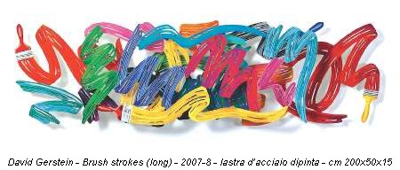 David Gerstein - Brush strokes (long) - 2007-8 - lastra d’acciaio dipinta - cm 200x50x15