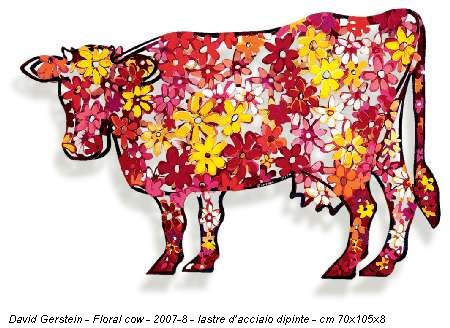 David Gerstein - Floral cow - 2007-8 - lastre d’acciaio dipinte - cm 70x105x8