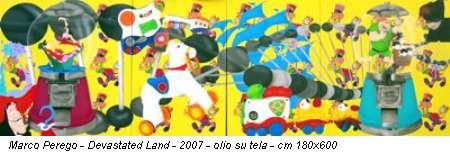 Marco Perego - Devastated Land - 2007 - olio su tela - cm 180x600