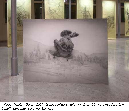 Nicola Verlato - Gator - 2007 - tecnica mista su tela - cm 214x158 - courtesy l'artista e Bonelli Artecontemporanea, Mantova