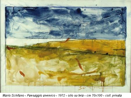 Mario Schifano - Paesaggio anemico - 1972 - olio su tela - cm 70x100 - coll. privata