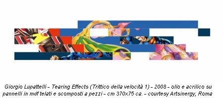 Giorgio Lupattelli - Tearing Effects (Trittico della velocità 1) - 2008 - olio e acrilico su pannelli in mdf telati e scomposti a pezzi - cm 370x75 ca. - courtesy Artsinergy, Roma