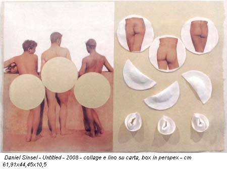 Daniel Sinsel - Untitled - 2008 - collage e lino su carta, box in perspex - cm 61,91x44,45x10,5