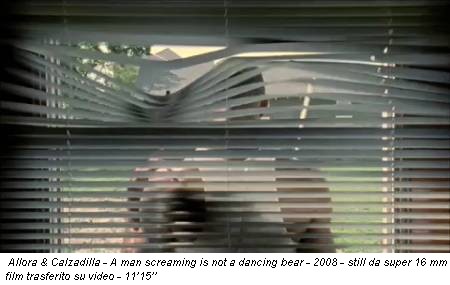 Allora & Calzadilla - A man screaming is not a dancing bear - 2008 - still da super 16 mm film trasferito su video - 11’15’’