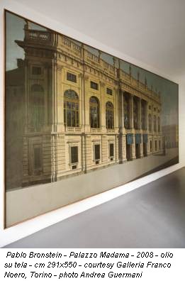 Pablo Bronstein - Palazzo Madama - 2008 - olio su tela - cm 291x550 - courtesy Galleria Franco Noero, Torino - photo Andrea Guermani