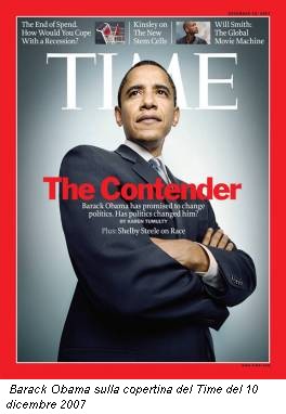 Barack Obama sulla copertina del Time del 10 dicembre 2007