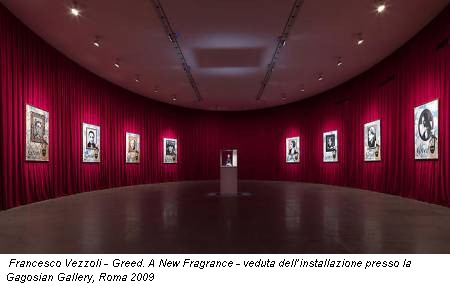 Francesco Vezzoli - Greed. A New Fragrance - veduta dell’installazione presso la Gagosian Gallery, Roma 2009