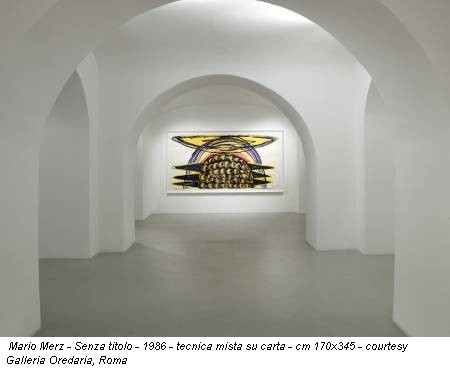 Mario Merz - Senza titolo - 1986 - tecnica mista su carta - cm 170x345 - courtesy Galleria Oredaria, Roma