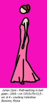 Julian Opie - Ruth walking in ball gown - 2008 - cm 125,5x75x12,5 - ed. di 4 - courtesy Valentina Bonomo, Roma