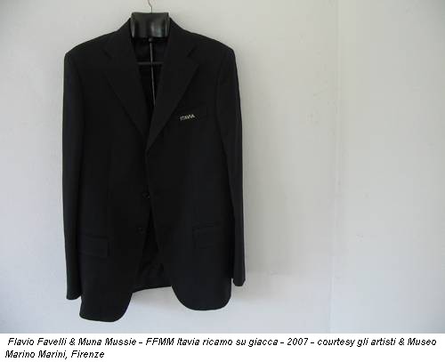 Flavio Favelli & Muna Mussie - FFMM Itavia ricamo su giacca - 2007 - courtesy gli artisti & Museo Marino Marini, Firenze