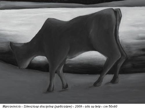 Marcovinicio - Silenziosa disciplina (particolare) - 2009 - olio su tela - cm 50x60