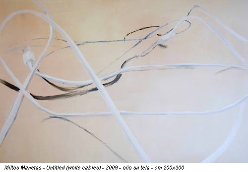 Miltos Manetas - Untitled (white cables) - 2009 - olio su tela - cm 200x300