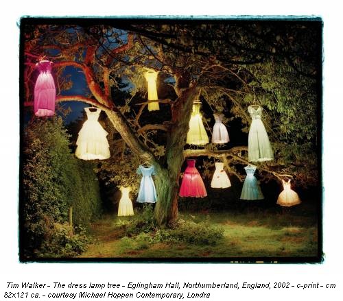 Tim Walker - The dress lamp tree - Eglingham Hall, Northumberland, England, 2002 - c-print - cm 82x121 ca. - courtesy Michael Hoppen Contemporary, Londra