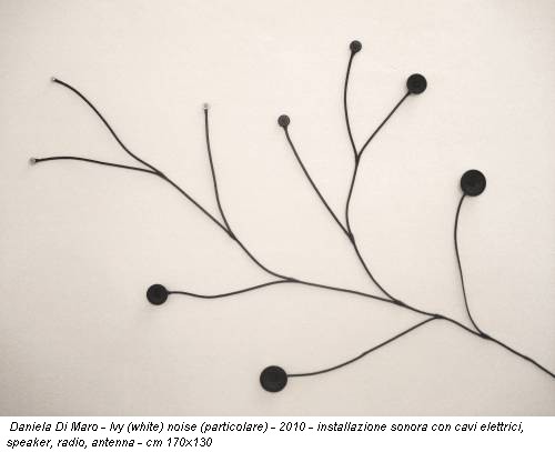 Daniela Di Maro - Ivy (white) noise (particolare) - 2010 - installazione sonora con cavi elettrici, speaker, radio, antenna - cm 170x130