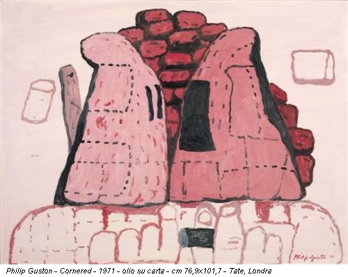 Philip Guston - Cornered - 1971 - olio su carta - cm 76,9x101,7 - Tate, Londra