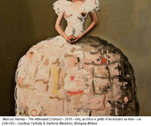 Marcus Harvey - The Attendant (Colour) - 2010 - olio, acrilico e getto d’inchiostro su tela - cm 224x183 - courtesy l’artista & Galleria Marabini, Bologna-Milano