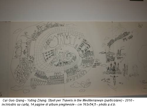 Cai Guo Qiang - Yuting Zhang. Studi per Travels in the Mediterranean (particolare) - 2010 - inchiostro su carta, 14 pagine di album pieghevole - cm 763x54,5 - photo a.d.b.