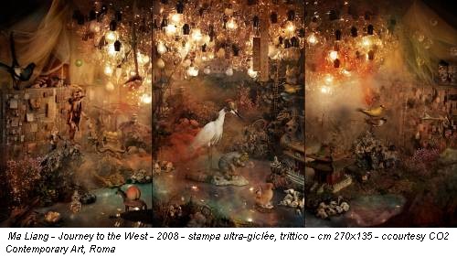 Ma Liang - Journey to the West - 2008 - stampa ultra-giclée, trittico - cm 270x135 - ccourtesy CO2 Contemporary Art, Roma