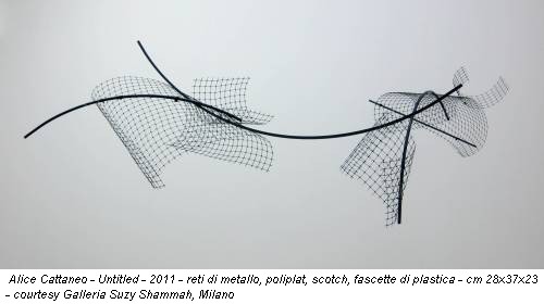 Alice Cattaneo - Untitled - 2011 - reti di metallo, poliplat, scotch, fascette di plastica - cm 28x37x23 - courtesy Galleria Suzy Shammah, Milano