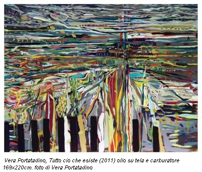 Vera Portatadino, Tutto cio che esiste (2011) olio su tela e carburatore 169x220cm. foto di Vera Portatadino