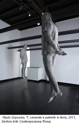 Paolo Grassino, T, cemento e putrelle in ferro, 2011, Delloro Arte Contemporanea Roma