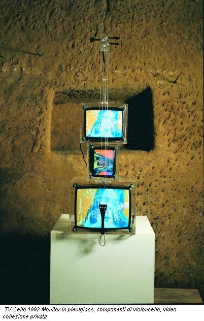 TV Cello 1992 Monitor in plexiglass, componenti di violoncello, video collezione privata