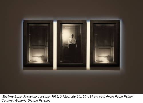 Michele Zaza, Presenza assenza, 1973, 3 fotografie b/n, 50 x 29 cm cad. Photo Paolo Pellion Courtesy Galleria Giorgio Persano