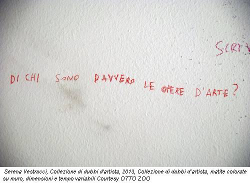 Serena Vestrucci, Collezione di dubbi d'artista, 2013, Collezione di dubbi d’artista, matite colorate su muro, dimensioni e tempo variabili Courtesy OTTO ZOO