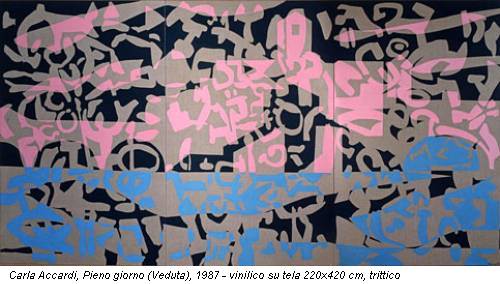 Carla Accardi, Pieno giorno (Veduta), 1987 - vinilico su tela 220x420 cm, trittico
