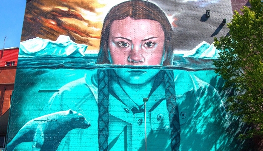 Greta Thunberg diventa un murales