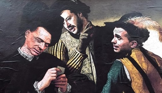 Berlusconi, Salvini e Di Maio come “I bari” di Caravaggio, a due passi dal Quirinale