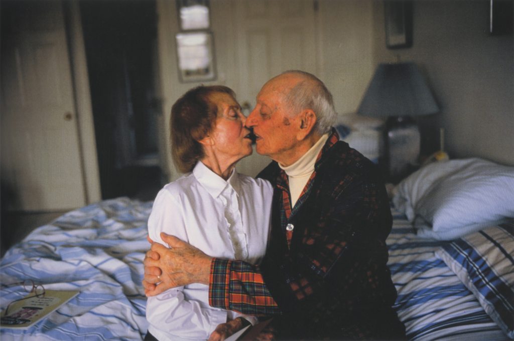 Nan Goldin My parents kissing on her bed, 2004 C-print 74 x 102 cm Courtesy Artist & Guido Costa Projects, Torino