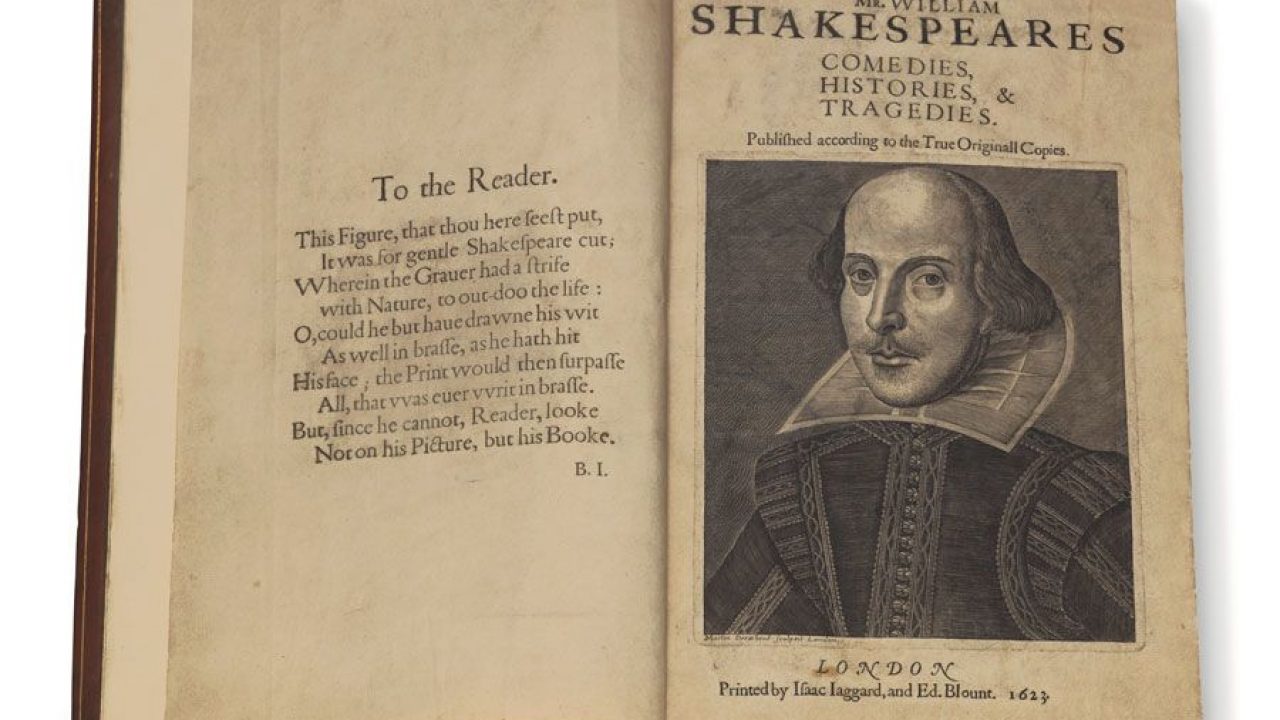 Shakespeare, un frammento della prima edizione del First folio all'asta  negli Usa