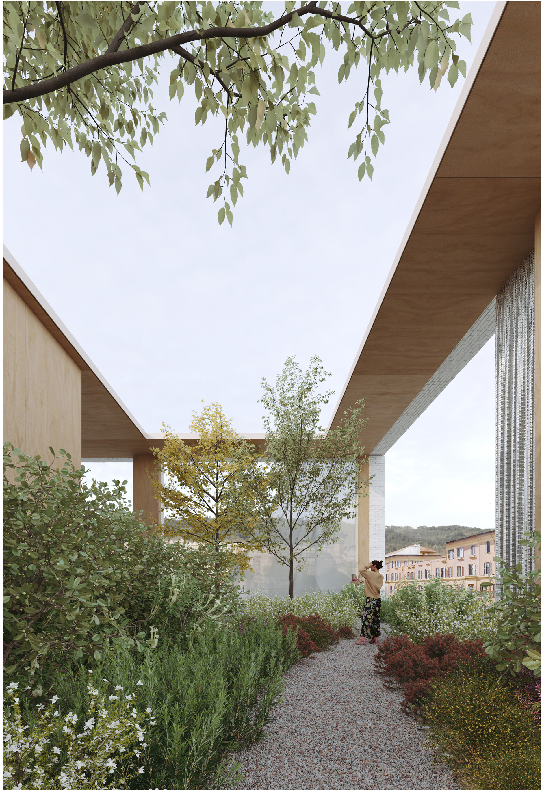 Grande MAXXI, Render del tetto giardino del MAXXI Hub, dettaglio, © LAN Architecture, 2024 