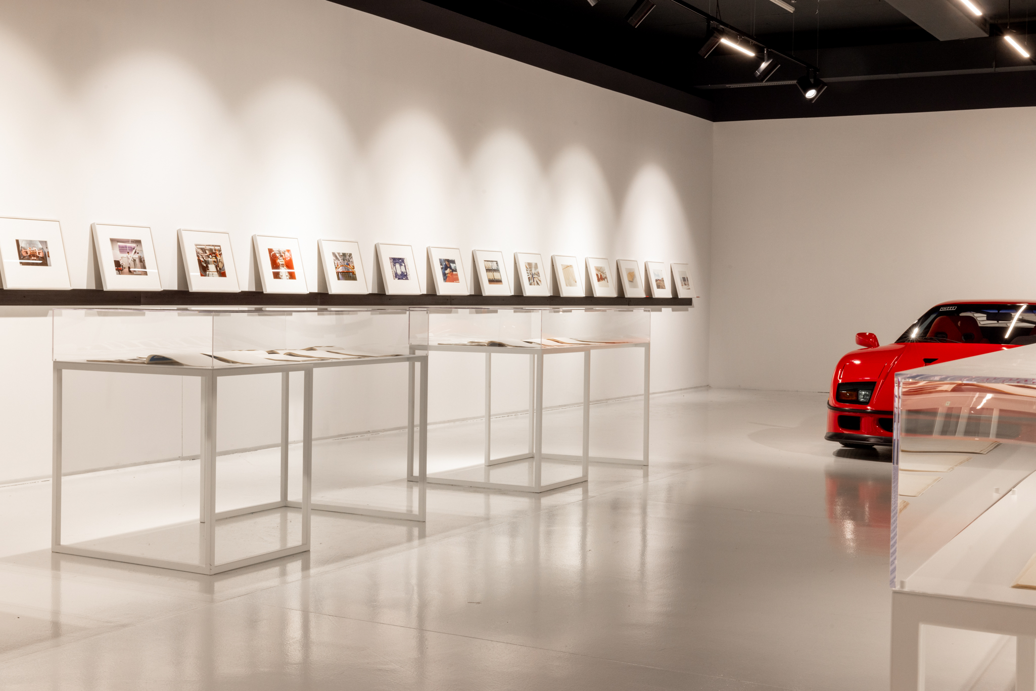 Luigi Ghirri, Rosso Ferrari, veduta della mostra, MAUTO - Museo Nazionale dell'Automobile di Torino, 2024