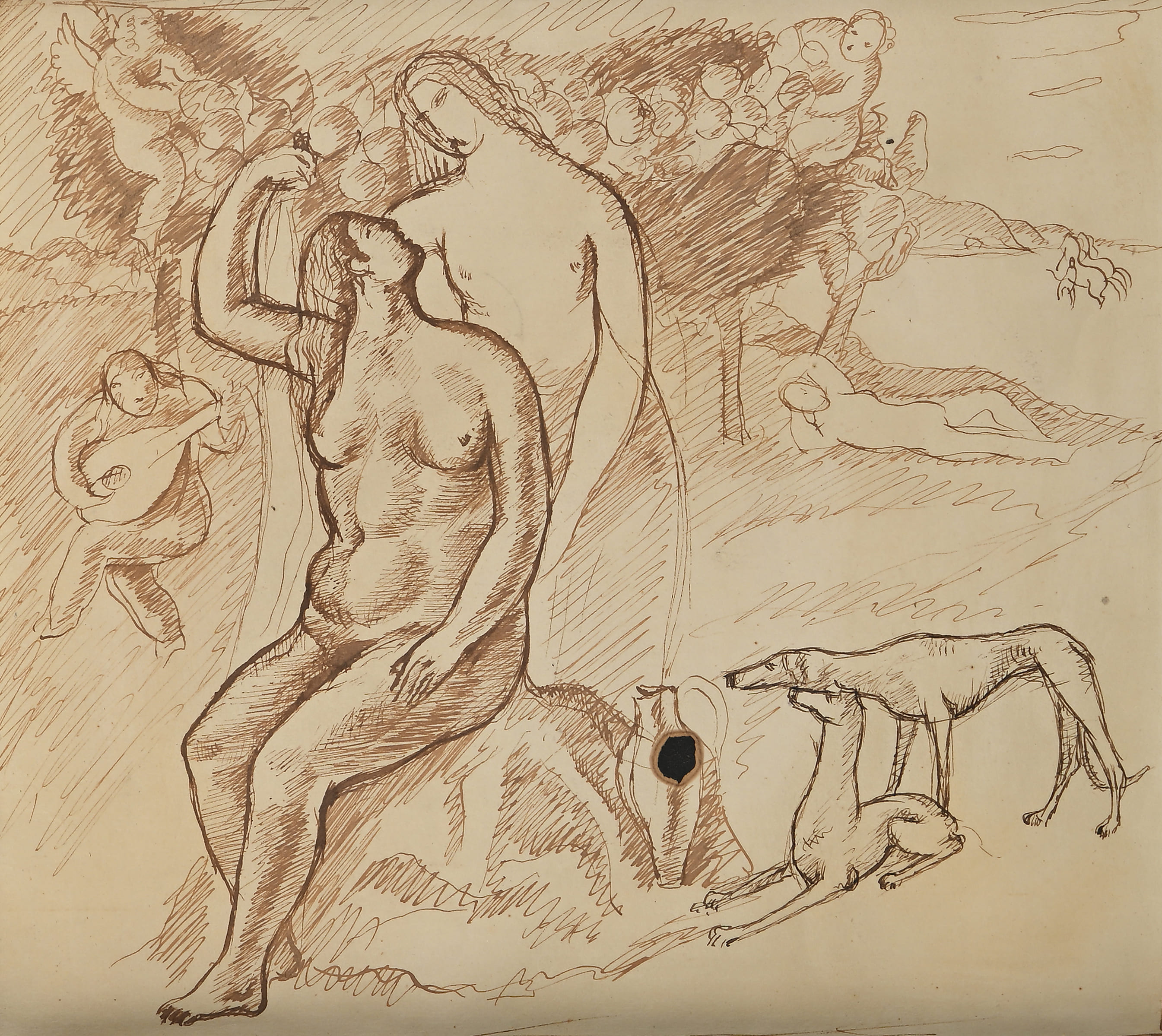 Scipione, Nudo, 1931, Inchiostro su carta, cm 22x24,5