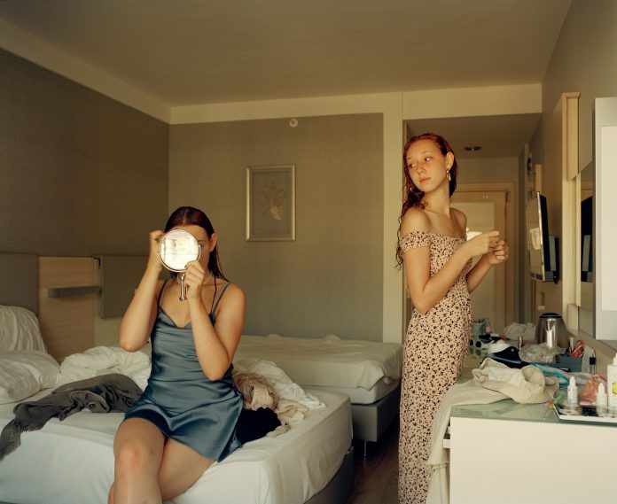 Varvara Gorbunova “Lukerya and Efrosinia Getting Ready” 2022 Medium format colour negatives 60x90cm inkjet print