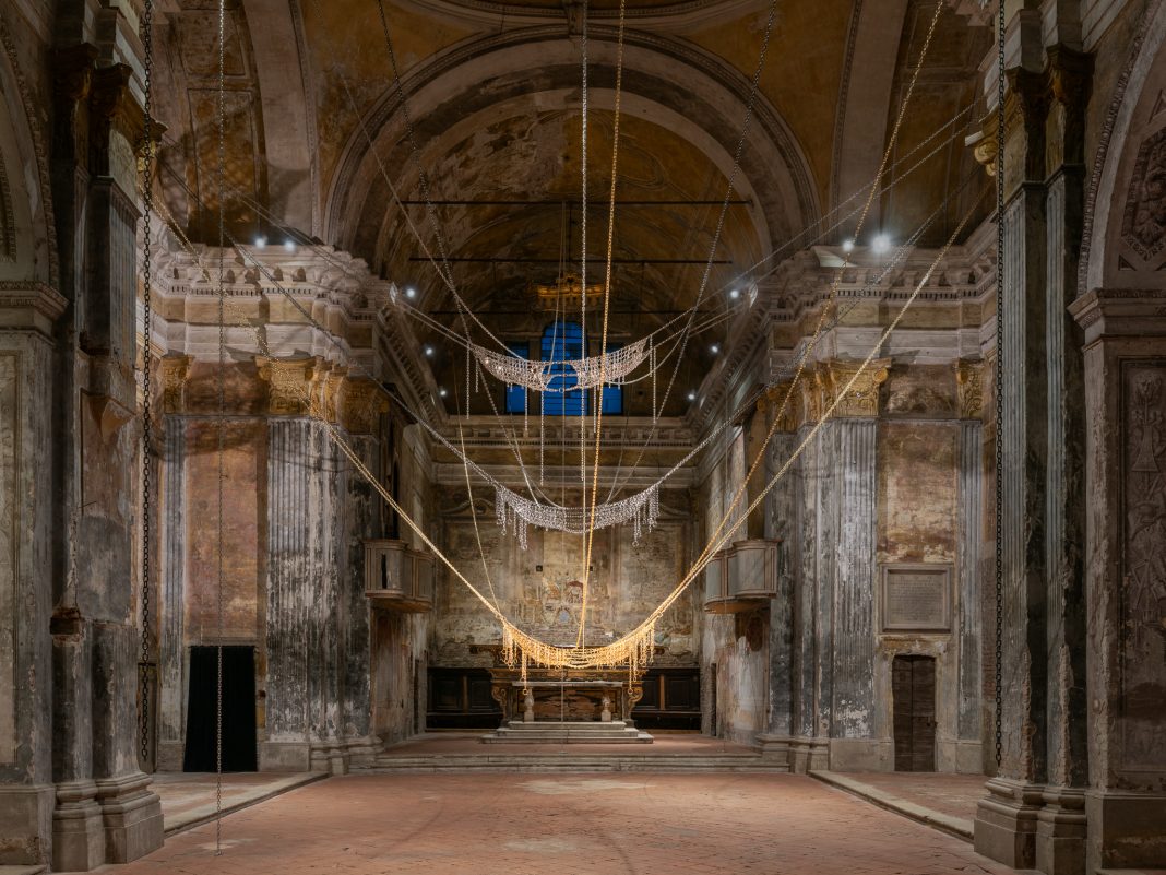 Monica Bonvicini, And Rose, veduta dell'installazione, Chiesa di San Carlo, Cremona, 2024