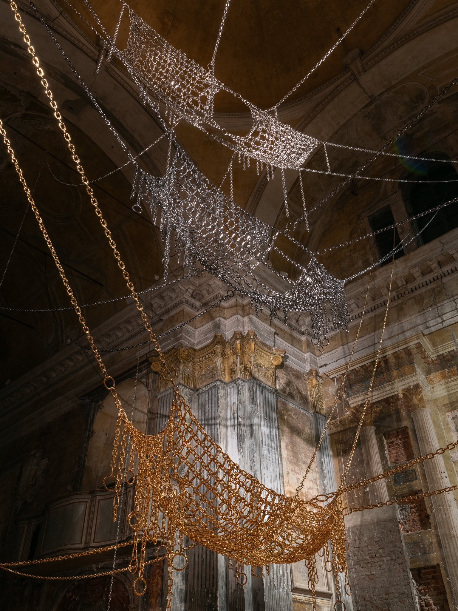 Monica Bonvicini, And Rose, veduta dell'installazione, Chiesa di San Carlo, Cremona, 2024