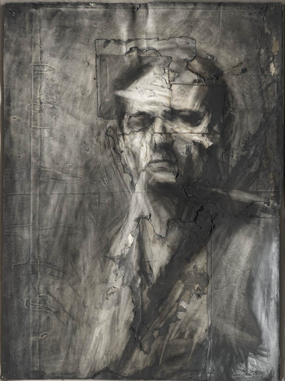 Frank Auerbach (n. 1931), Autoritratto, 1958, carboncino e gesso su carta, collezione privata © l'artista, per gentile concessione di Frankie Rossi Art Projects, Londra.