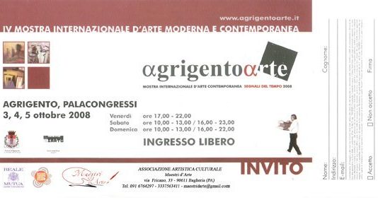 AgrigentoArte 2008 – 4. mostra internazionale d’arte moderna e contemporanea