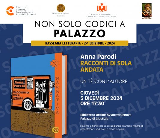 Non solo Codici a Palazzo – Un  tè  con l’autore Anna Parodi