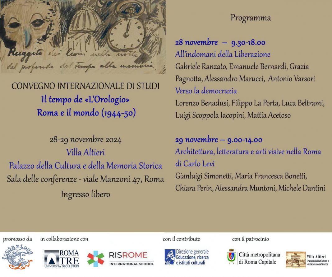 Convegno Internazionale di Studi Il tempo de «L’Orologio» – Roma e il mondohttps://www.exibart.com/repository/media/formidable/11/img/49f/invito_Convegno-Il-tempo-de-«L’Orologio»-Roma-e-il-mondo-1944-50-1068x890.jpg