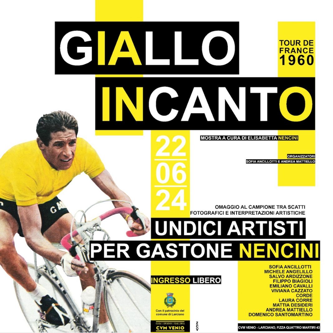 GIALLO INCANTO – TOUR 1960; UNDICI ARTISTI PER GASTONE NENCINIhttps://www.exibart.com/repository/media/formidable/11/img/a85/Locandina-artisti-Giallo-Incanto-1068x1068.jpg